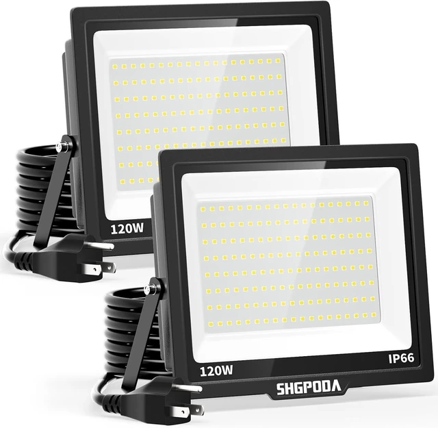 Main image of 120W Flood Lights Outdoor, 14400LM, IP66 Waterproof, 5000K Daylight, 2 Pack