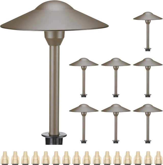 Main image of 3W Landscape Lighting 12V Low Voltage Path Lights Warm White Waterproof Outdoor Replaceable G4 LED Bulb for Garden Pathway Lawn Yard Bronze 8-Pack
