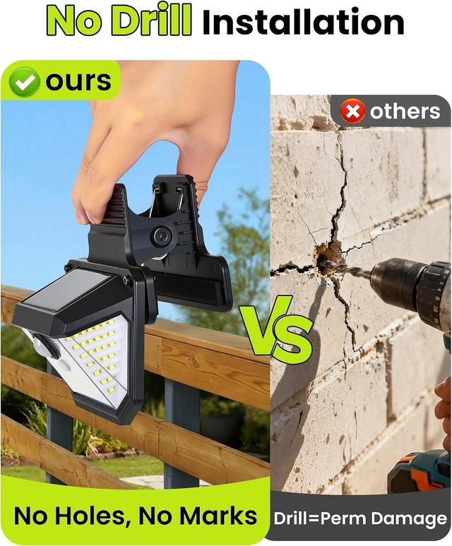 Alt view image 2 of 7 - Clip on Solar Motion Sensor Lights Outdoor, 178LED Security Fence Light