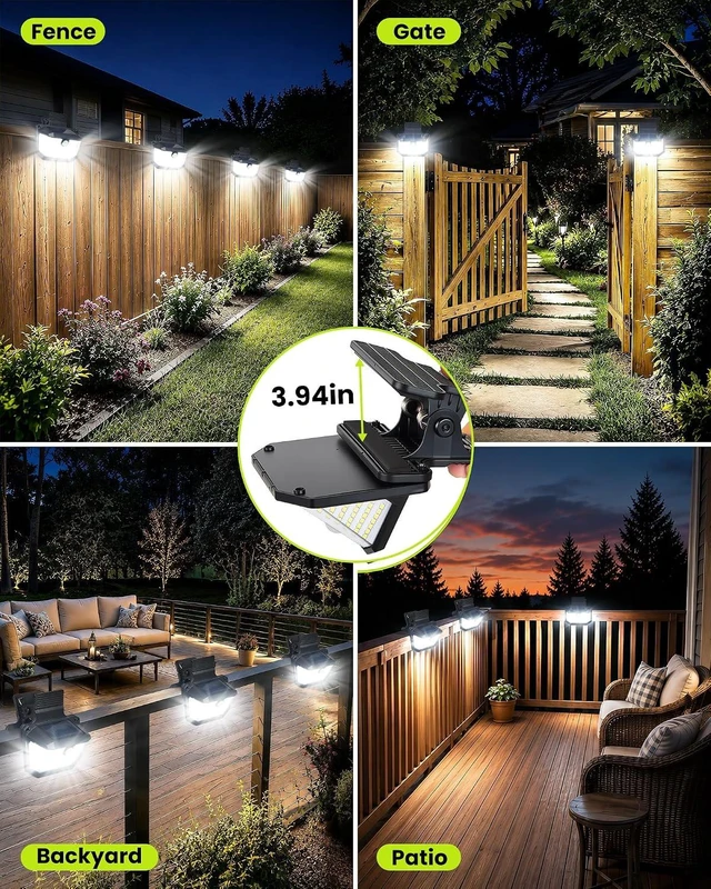 Alt view image 7 of 7 - Clip on Solar Motion Sensor Lights Outdoor, 178LED Security Fence Light