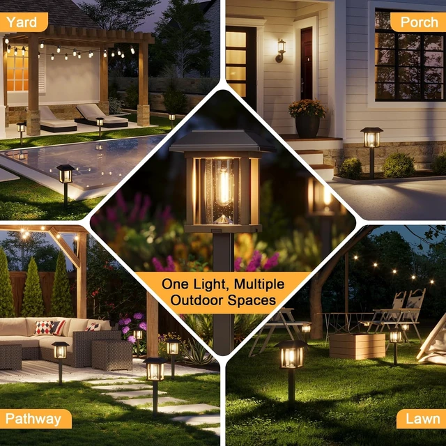 Alt view image 2 of 7 - XMCOSY+ 4-Pack Solar Pathway Lights Outdoor, 25 Lumens Solar Garden Lights