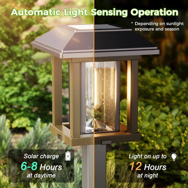 Alt view image 3 of 7 - XMCOSY+ 4-Pack Solar Pathway Lights Outdoor, 25 Lumens Solar Garden Lights