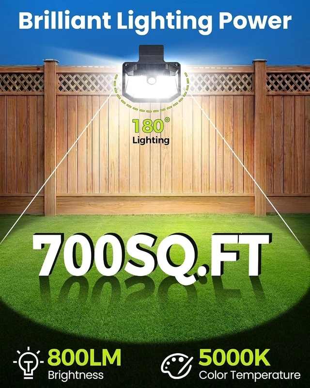 Alt view image 6 of 7 - Clip on Solar Motion Sensor Lights Outdoor, 178LED Security Fence Light