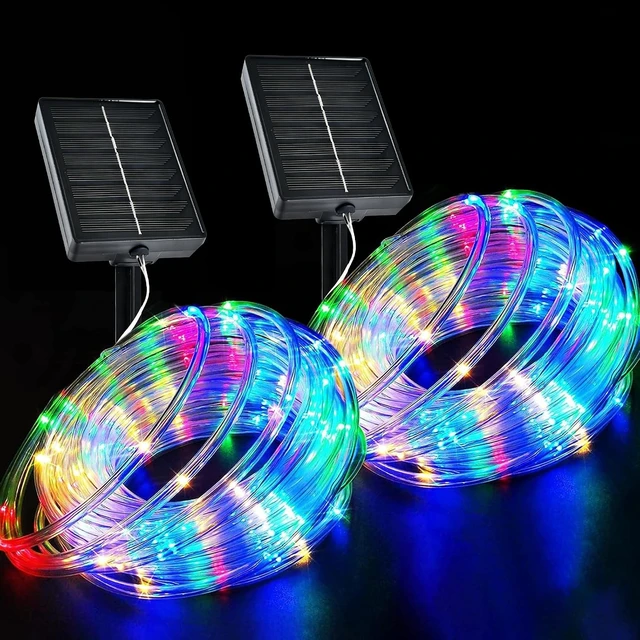 Main image of Solar Rope Lights Outdoor, 2 Packs Total 144FT 400LED Solar String Lights with 8 Lighting Modes, Waterproof Solar Powered Fairy Lights for Party Garden Yard Home Holiday Tree Decoration, Multicolor