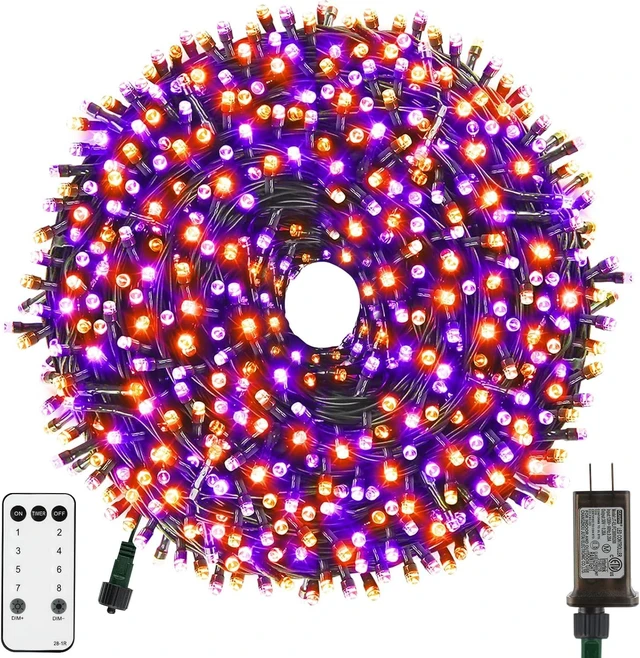 Main image of XTF2015 Orange Purple Halloween String Lights, Christmas Light