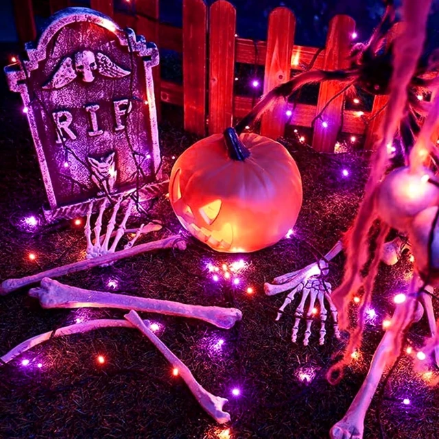 Alt view image 7 of 7 - XTF2015 Orange Purple Halloween String Lights, Christmas Light