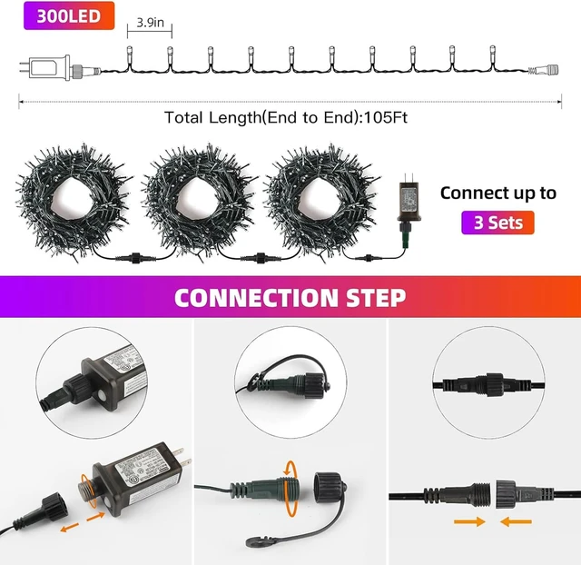 Alt view image 6 of 7 - XTF2015 Orange Purple Halloween String Lights, Christmas Light