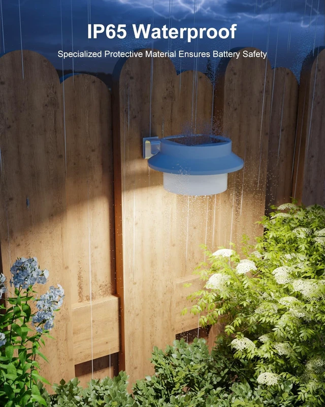 Alt view image 5 of 7 - FALOVE 8 Pack Cool White Bright Solar Powered Gutter Mounted Lights Outdoor