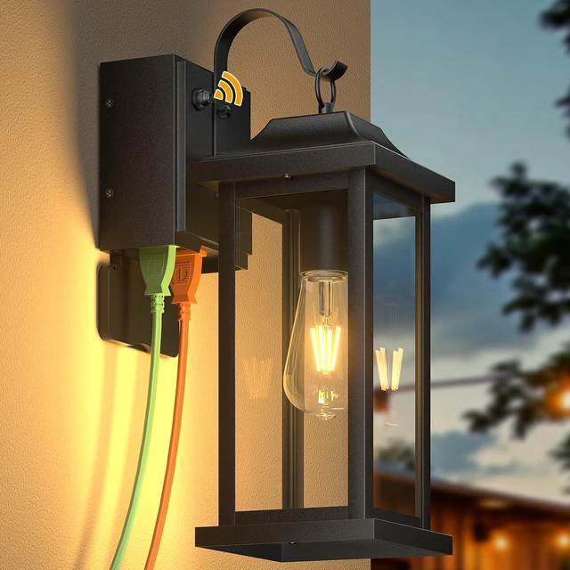 Main image of Outdoor Wall Light Dusk to Dawn GFCI Outlet 17 Large
