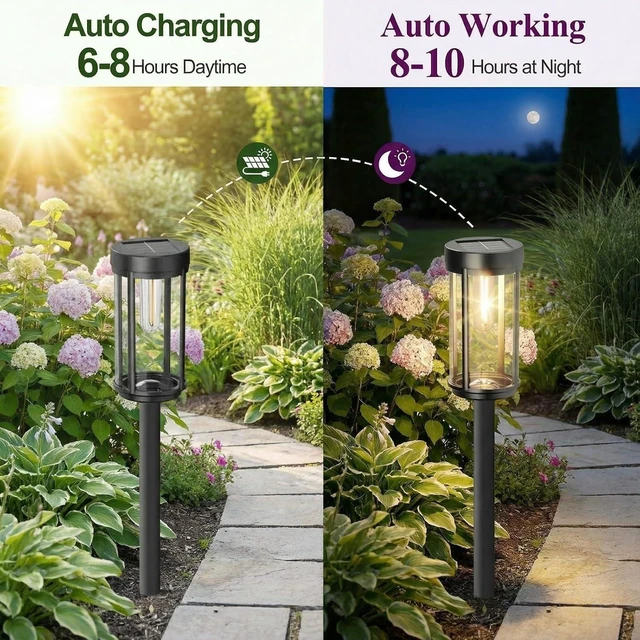Alt view image 6 of 7 - Sparkblaze Solar Pathway Lights Outdoor, 12 Pack, Warm White