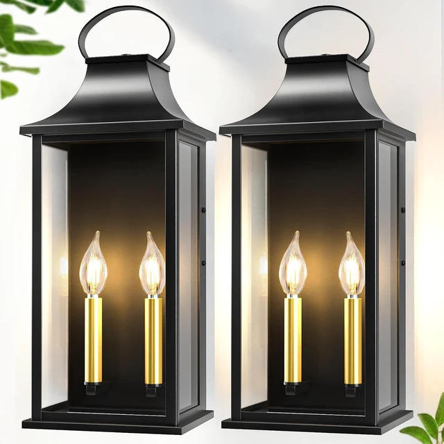 Main image of 21" Large Outdoor Wall Lights, 2-Light Exterior Lighting Fixtures, 2 Packs