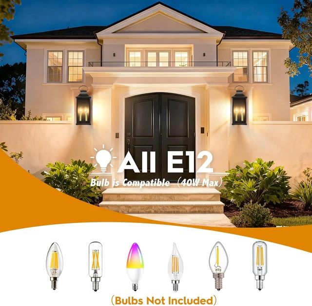 Alt view image 5 of 7 - 21" Large Outdoor Wall Lights, 2-Light Exterior Lighting Fixtures, 2 Packs