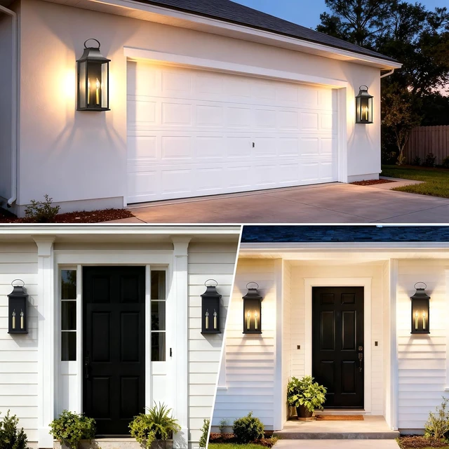 Alt view image 7 of 7 - 21" Large Outdoor Wall Lights, 2-Light Exterior Lighting Fixtures, 2 Packs