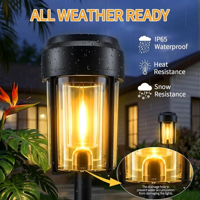 Alt view image 3 of 7 - Solar Pathway Lights Outdoor, IP65 Waterproof Solar Powered Garden Lights, Auto On/Off Outdoor Light for Yard Lawn Garden Patio Walkway Driveway Landscape Lighting (6 Pack)