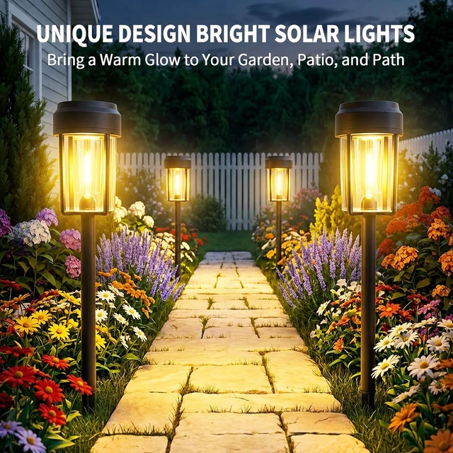 Alt view image 5 of 7 - Solar Pathway Lights Outdoor, IP65 Waterproof Solar Powered Garden Lights, Auto On/Off Outdoor Light for Yard Lawn Garden Patio Walkway Driveway Landscape Lighting (6 Pack)