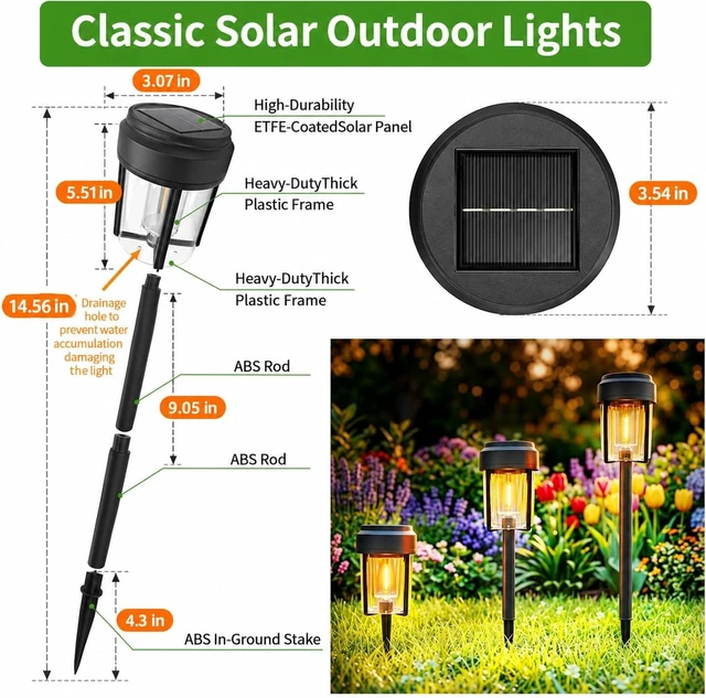 Alt view image 6 of 7 - Solar Pathway Lights Outdoor, IP65 Waterproof Solar Powered Garden Lights, Auto On/Off Outdoor Light for Yard Lawn Garden Patio Walkway Driveway Landscape Lighting (6 Pack)