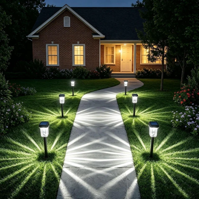Main image of Solar Pathway Lights Outdoor, 12H 8 Pack Solar Garden Lights
