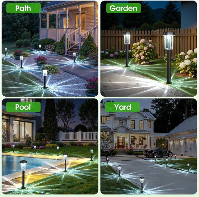 Alt view image 7 of 7 - Solar Pathway Lights Outdoor, 12H 8 Pack Solar Garden Lights