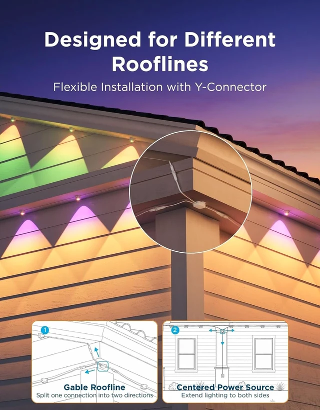 Alt view image 4 of 7 - Govee Permanent Outdoor Lights 2 Pro, 100ft with IP68 Waterproof, White