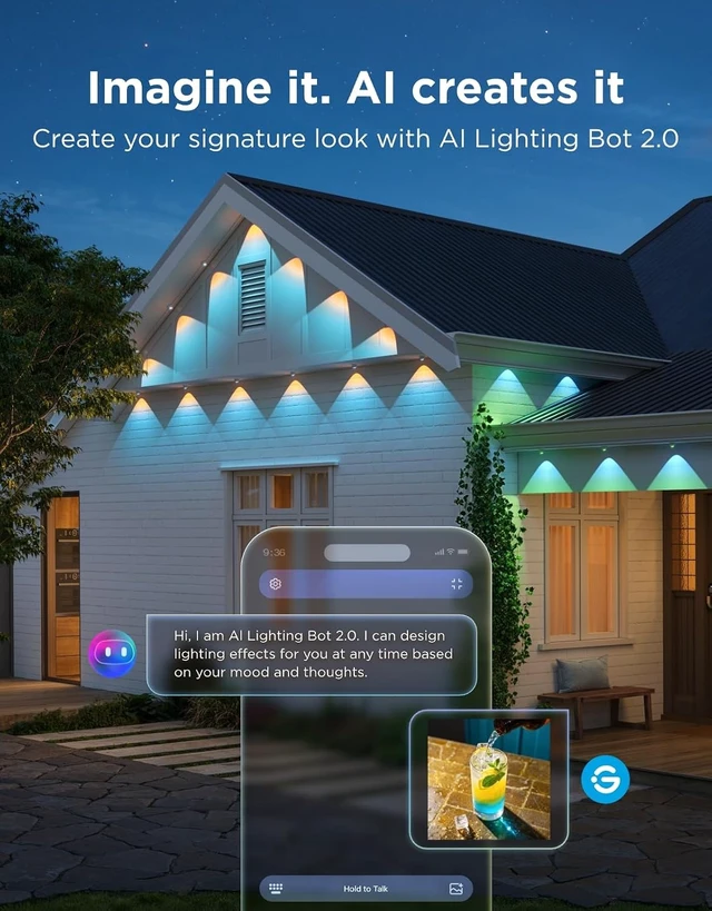 Alt view image 7 of 7 - Govee Permanent Outdoor Lights 2 Pro, 100ft with IP68 Waterproof, White