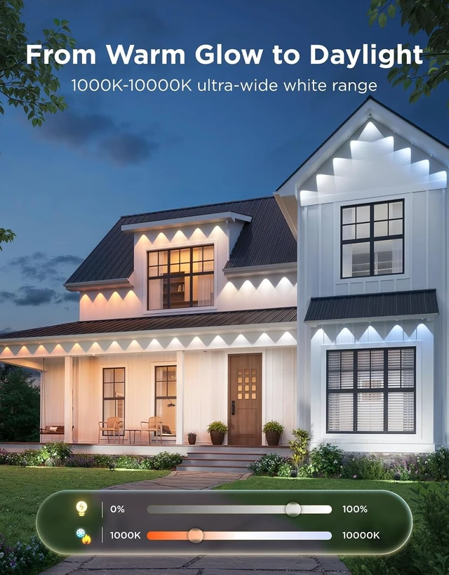 Alt view image 6 of 7 - Govee Permanent Outdoor Lights 2 Pro, 100ft with IP68 Waterproof, White