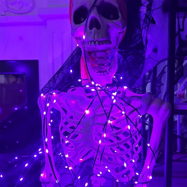 Alt view image 5 of 7 - WATERGLIDE Extra Long 328 FT Halloween Lights, 1000 LED Outdoor Fairy String Light, Green PVC Copper Wire Christmas Lights, Plug in 8 Modes & Waterproof for Tree Party Home Yard Decor, Purple