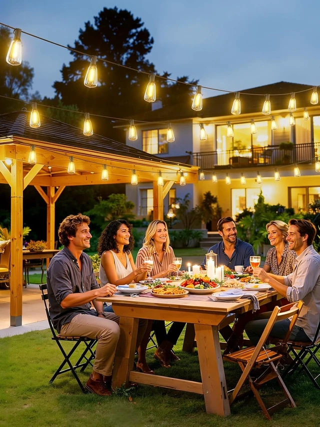 Alt view image 7 of 7 - Svater Solar String Lights Outdoor Waterproof LED 30 FT, Remote Dimmable