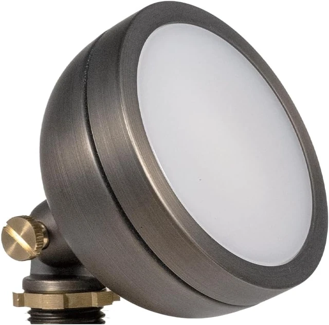 Alt view image 2 of 6 - VOLT 12V Mini Round Frosted Flood Light (Bronze) & 3W 2700K G4 LED Bulb