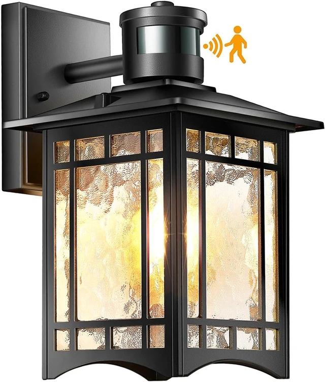 Main image of Motion Sensor Outdoor Lights, Dusk to Dawn Light Fixture, Black Wall Sconce Lighting, Front Porch Light, Exterior Lights for House Patio, Outside Door Wall Mount Anti-Rust Lantern