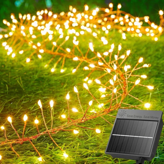 Main image of 240 LED Solar Fairy Lights Outdoor Waterproof IP65, 20FT 8 Lighting Modes