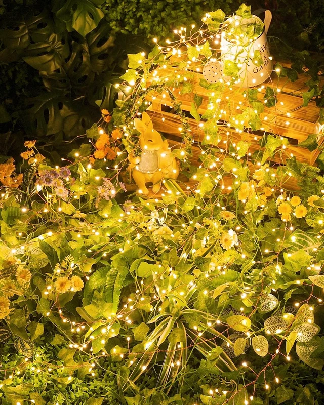 Alt view image 3 of 7 - 240 LED Solar Fairy Lights Outdoor Waterproof IP65, 20FT 8 Lighting Modes