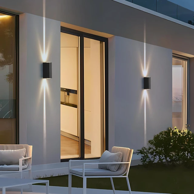 Alt view image 6 of 7 - Modern Up and Down Outdoor Wall Lights, 2-Pack LED, 3000K, IP65