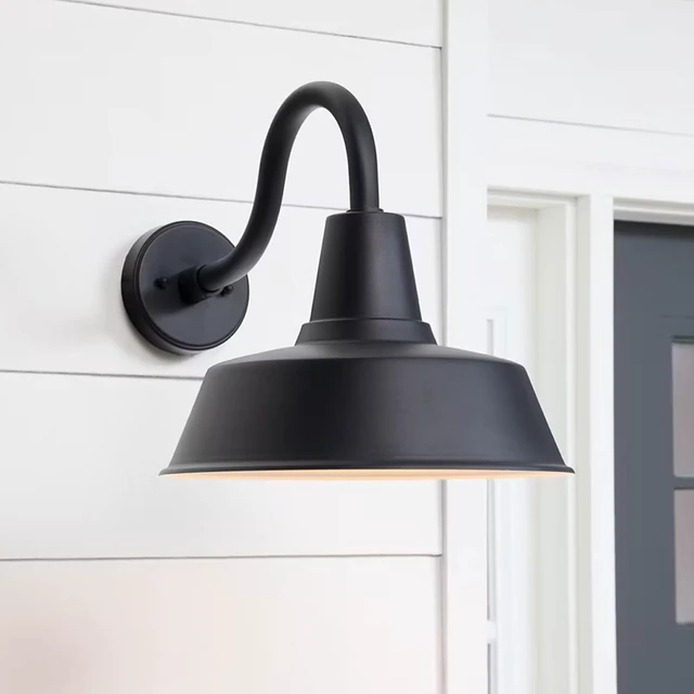 Alt view image 2 of 7 - Generation Lighting 8637401-12 Barn Light-1 Light Medium Outdoor Wall Lantern in Traditional Style-12 Inch Wide by 10.63 Inch High Black Finish