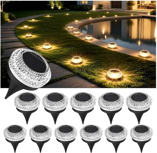 Main image of Solar Deck Lights Outdoor, IP67 Waterproof Solar Driveway Dock Lights