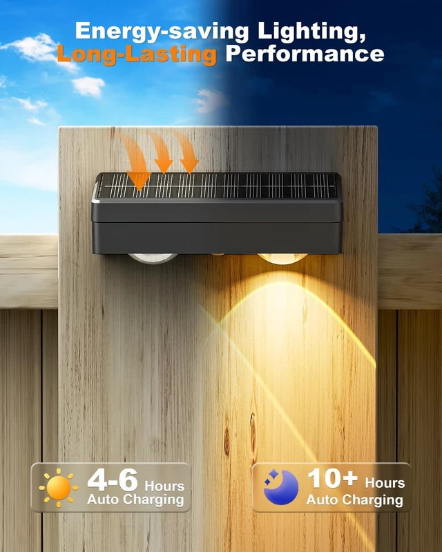 Alt view image 5 of 7 - VOLISUN Solar Fence Lights with Remote Control 12 Pack, 50 LM Fence Lights