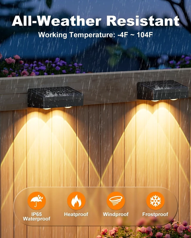 Alt view image 7 of 7 - VOLISUN Solar Fence Lights with Remote Control 12 Pack, 50 LM Fence Lights