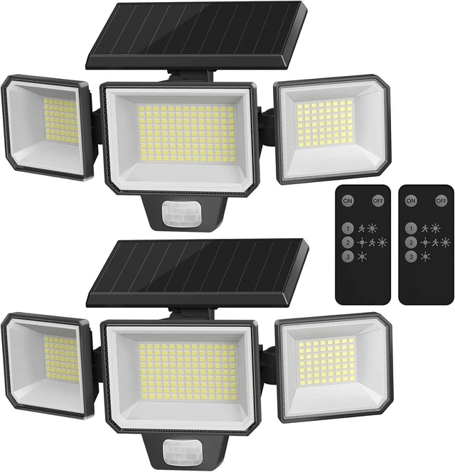 Main image of Solar Motion Sensor Lights, Remote Control, 3 Modes, 2 Pack