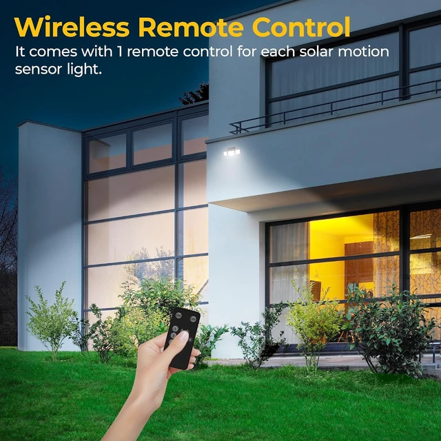 Alt view image 6 of 7 - Solar Motion Sensor Lights, Remote Control, 3 Modes, 2 Pack