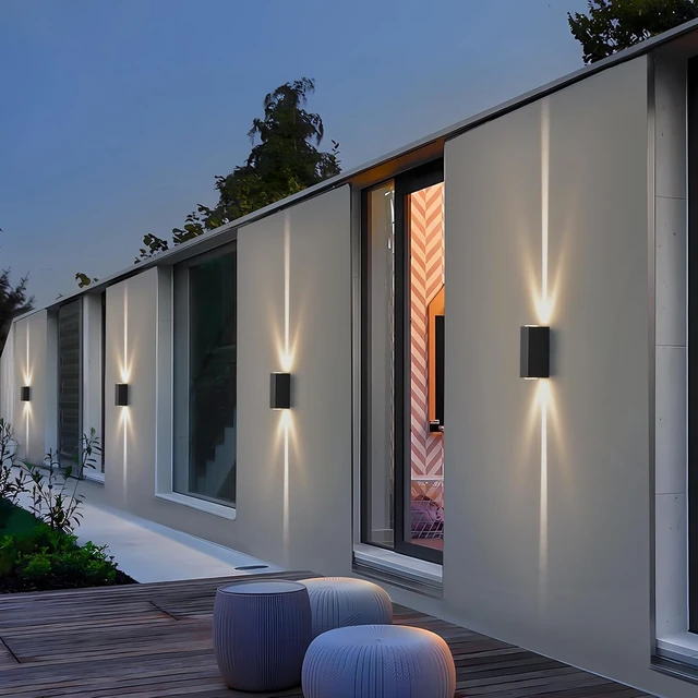 Alt view image 2 of 7 - Modern Up and Down Outdoor Wall Lights, 2-Pack LED, 3000K, IP65