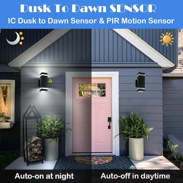 Alt view image 4 of 7 - iYogaled Modern Motion Sensor Outdoor Lights Dusk to Dawn Outdoor Lighting