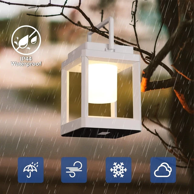 Alt view image 3 of 7 - Solar Lantern Outdoor Table Lamp: Portable Waterproof LED Light - Hanging Solar Lamp Rechargeable Lights for Patio Camping