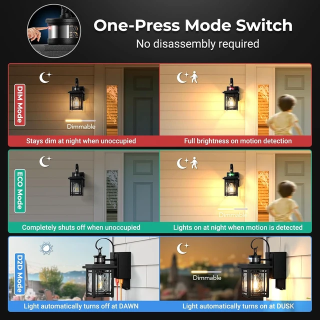 Alt view image 3 of 7 - Black Porch Light with GFCI Outlet, 2-Pack Patio Lights with Outlet