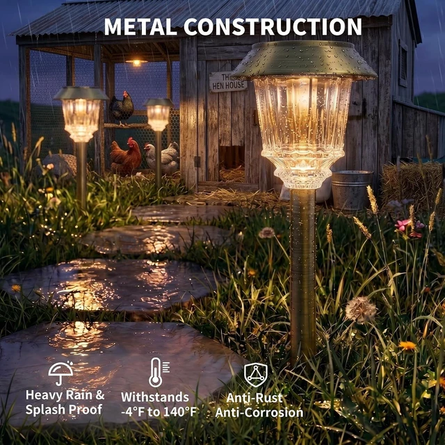 Alt view image 5 of 7 - XMCOSY+ Solar Pathway Lights, 6 Pack Metal Solar Garden Lights Outdoor