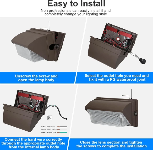 Alt view image 5 of 7 - 120W LED Wall Pack Light for Yard,Garage,Parking Lot