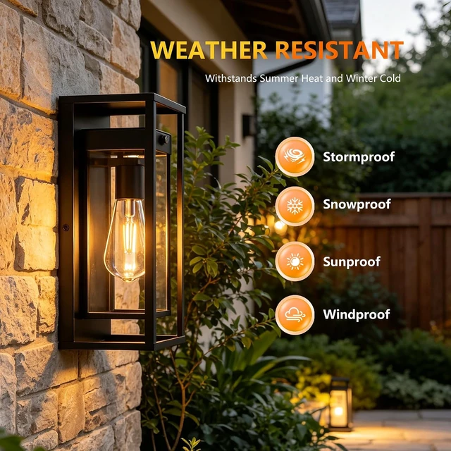 Alt view image 5 of 7 - 15 Inch Dawn to Dusk Sensor Outdoor Light Fixture Waterproof Porch Lights Outdoor Anti-Rust Exterior Wall Lighting for Patio Front Door Garage House - 2 Pack