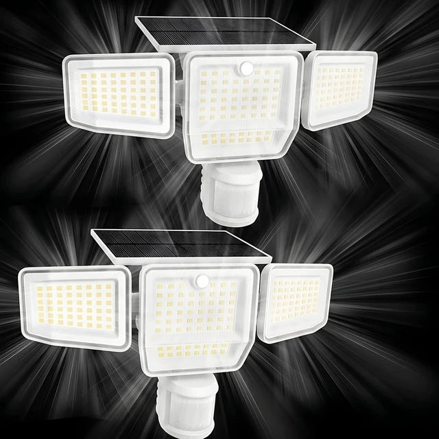 Main image of 6000LM Solar Flood Lights Outdoor, 4 Heads with Large Motion Sensor
