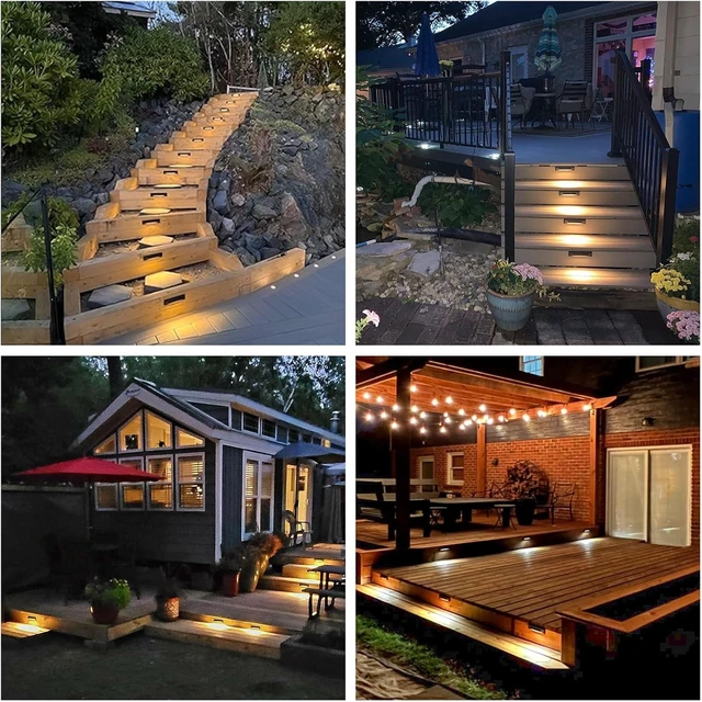 Alt view image 7 of 7 - GKOLED 6-Pack Low Voltage LED Linear Step Lights, Black, 2700K