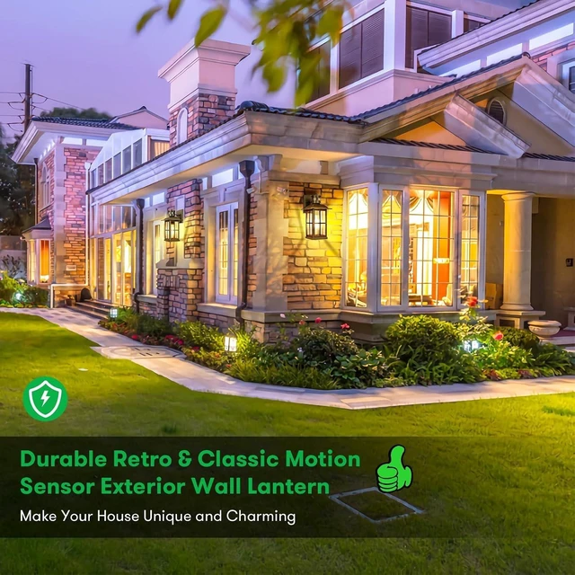 Alt view image 7 of 7 - VerRon 13in Motion Sensor Porch Lights, Dusk to Dawn Outdoor Light Fixtures