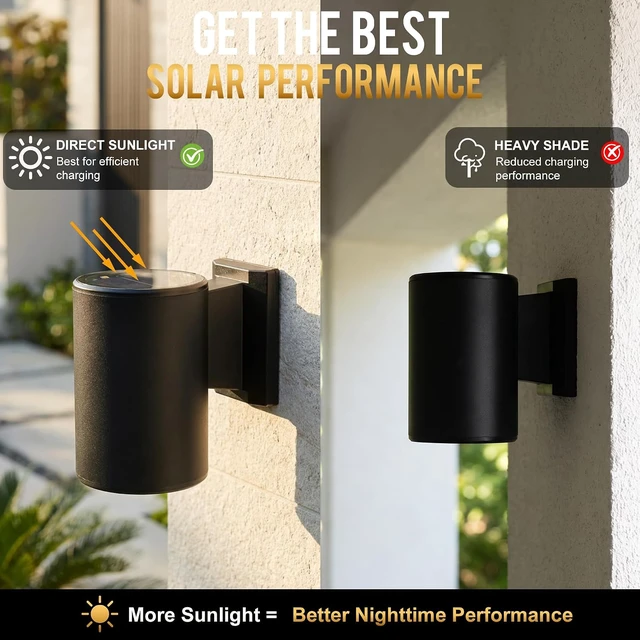 Alt view image 5 of 7 - Solar Wall Lights Outdoor, 4 Pack Up & Down Solar Wall Sconces