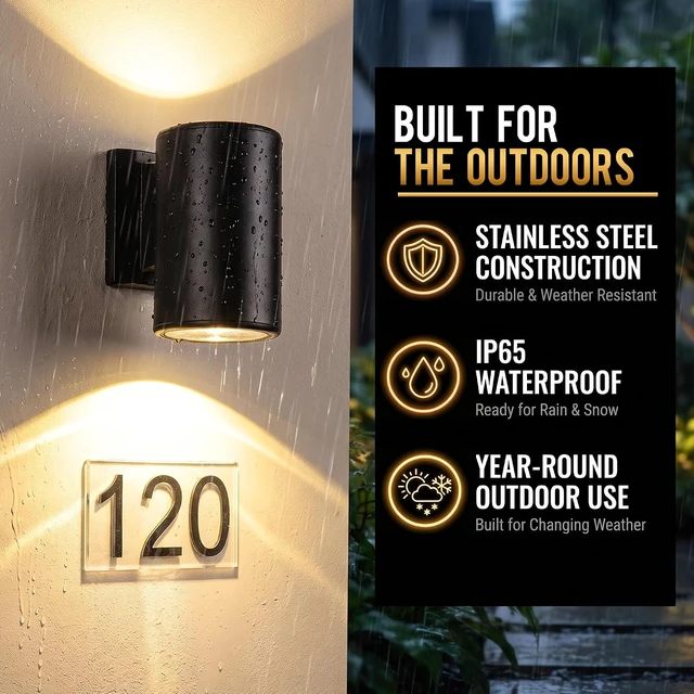 Alt view image 6 of 7 - Solar Wall Lights Outdoor, 4 Pack Up & Down Solar Wall Sconces